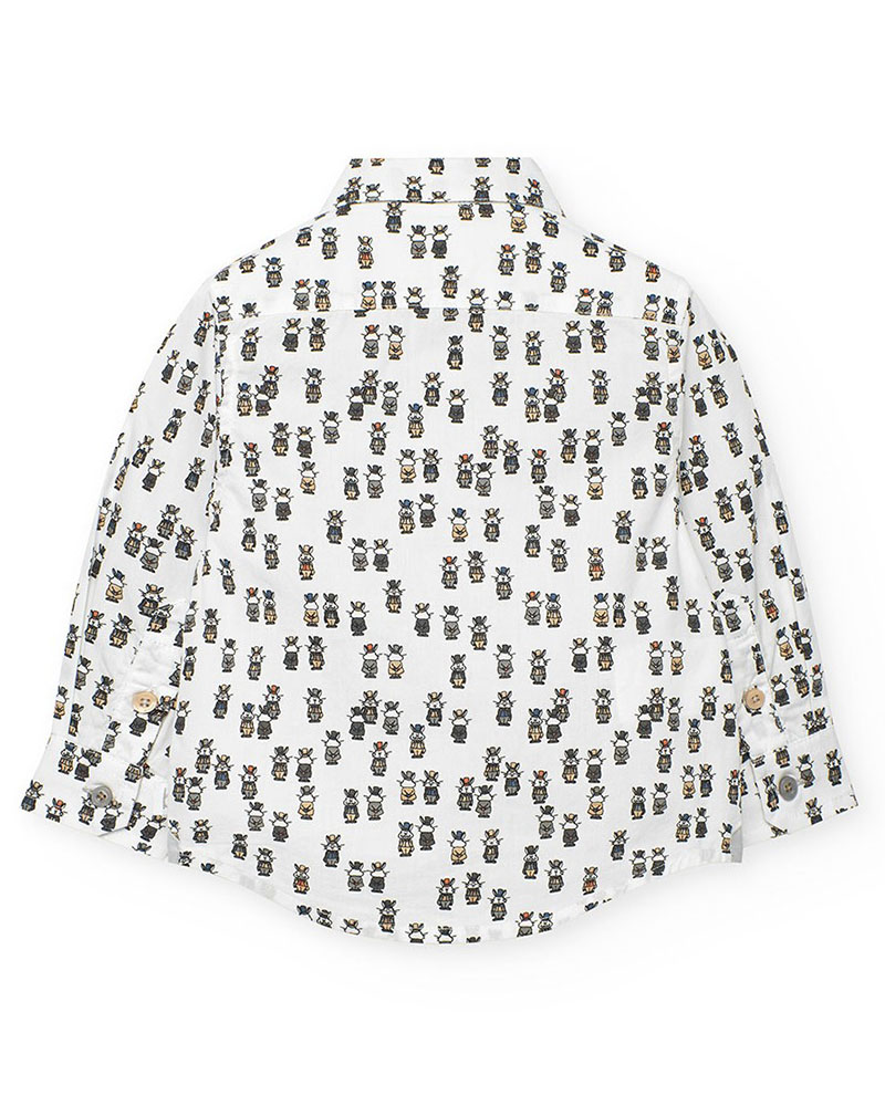 BOBOLI Poplin shirt printed for baby -BCI - 712055