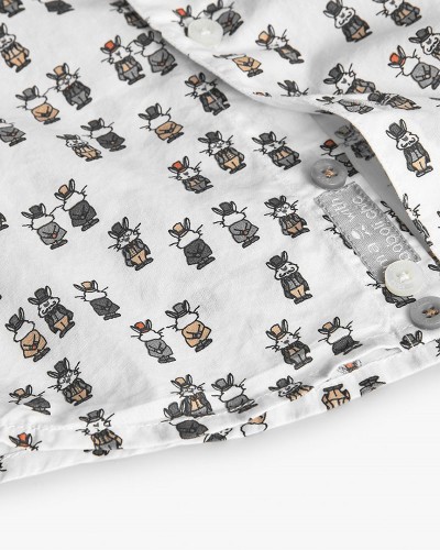 BOBOLI Poplin shirt printed for baby -BCI - 712055