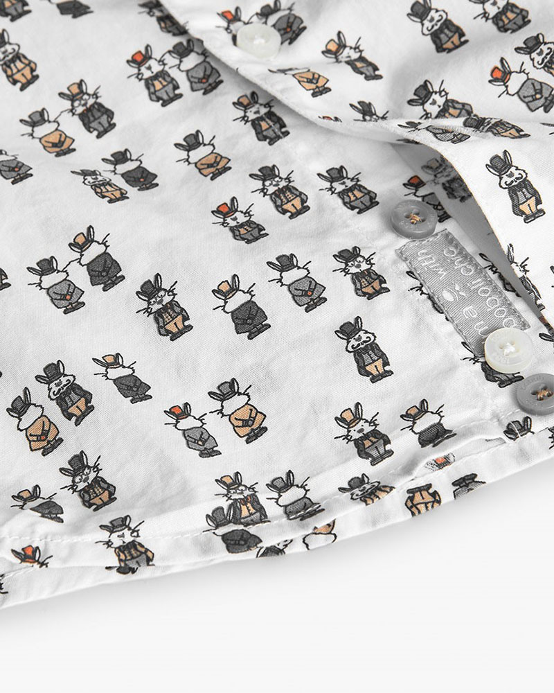 BOBOLI Poplin shirt printed for baby -BCI - 712055