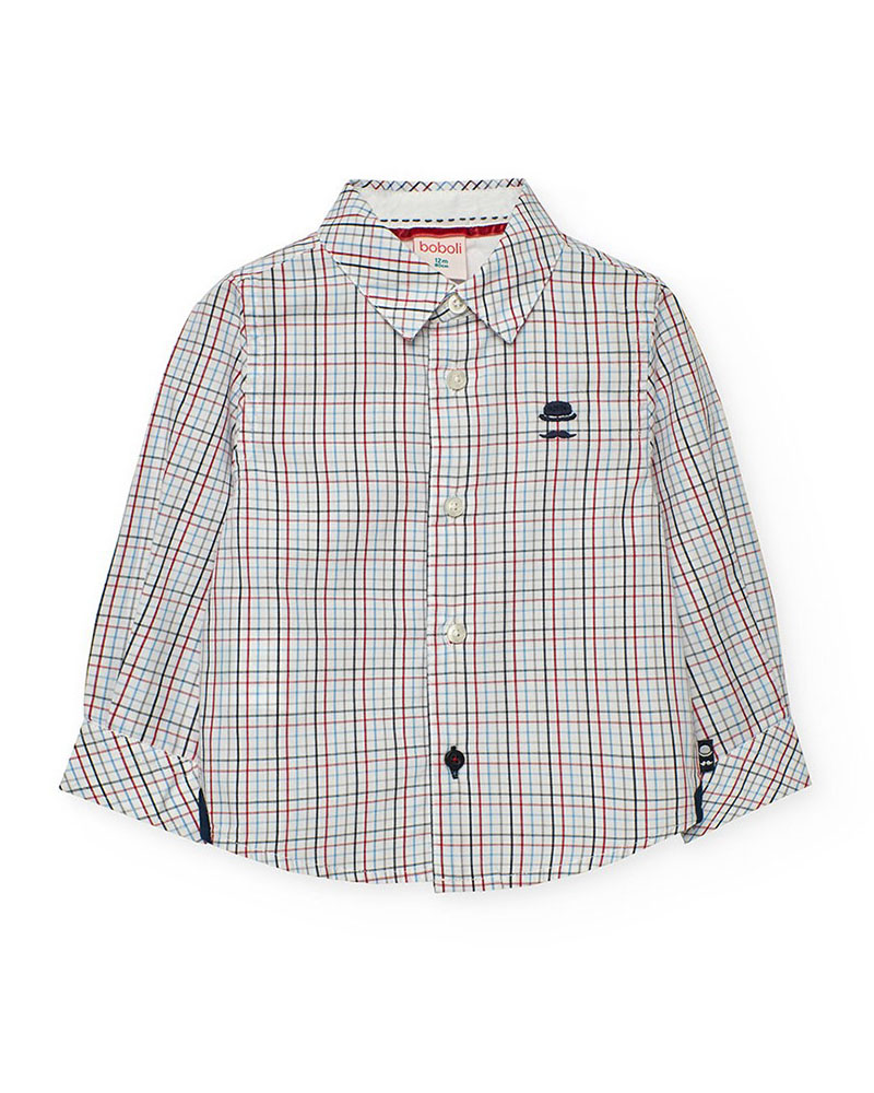 BOBOLI Poplin shirt check for baby -BCI - 712246