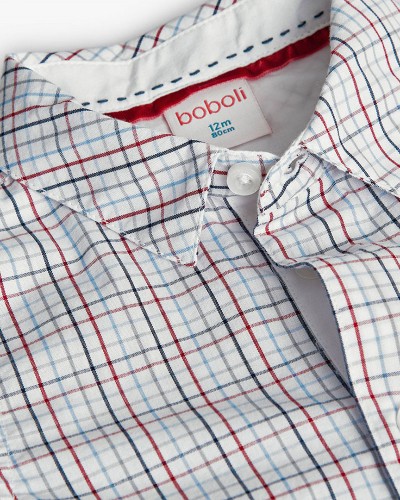 BOBOLI Poplin shirt check for baby -BCI - 712246