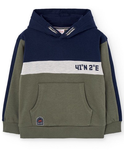BOBOLI Fleece with hood sweatshirt for boy -BCI - 522122
