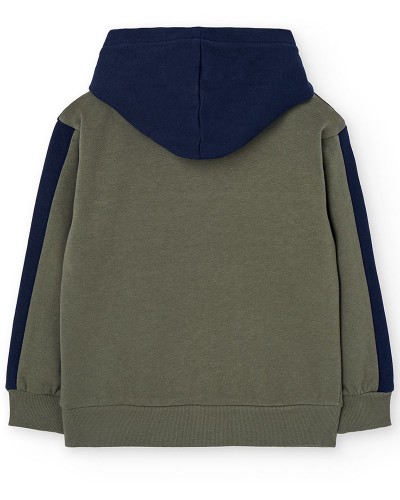 BOBOLI Fleece with hood sweatshirt for boy -BCI - 522122