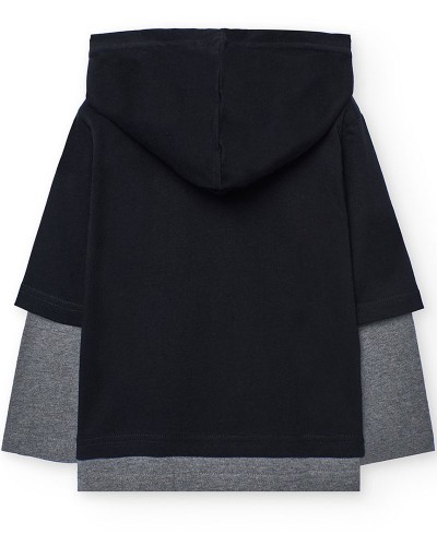 BOBOLI Knit hooded t-Shirt for boy -BCI - 532000 BOBOLI Knit hooded t-Shirt for boy -BCI - 532000