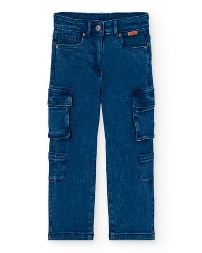 BOBOLI Denim stretch trousers for girl -BCI - 432010
