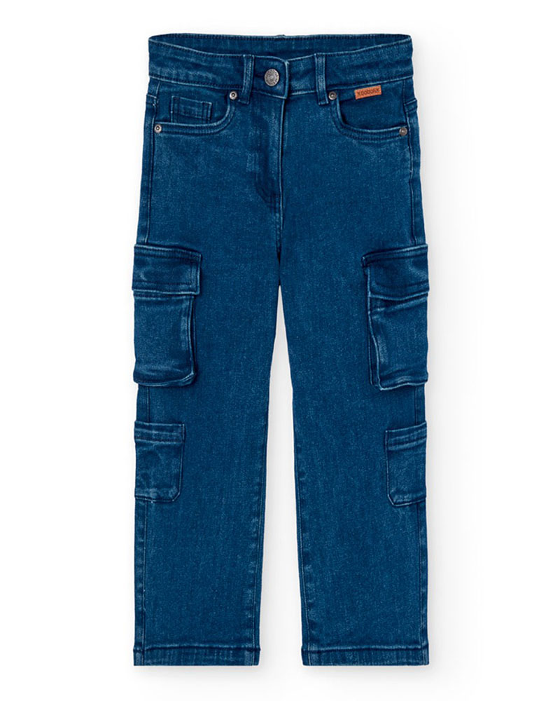 BOBOLI Denim stretch trousers for girl -BCI - 432010