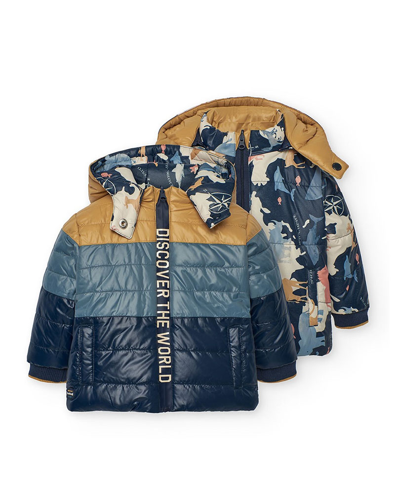 BOBOLI Reversible parka for baby boy - 302173