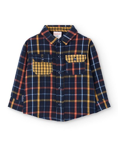 BOBOLI Long sleeves shirt check for baby -BCI - 302094