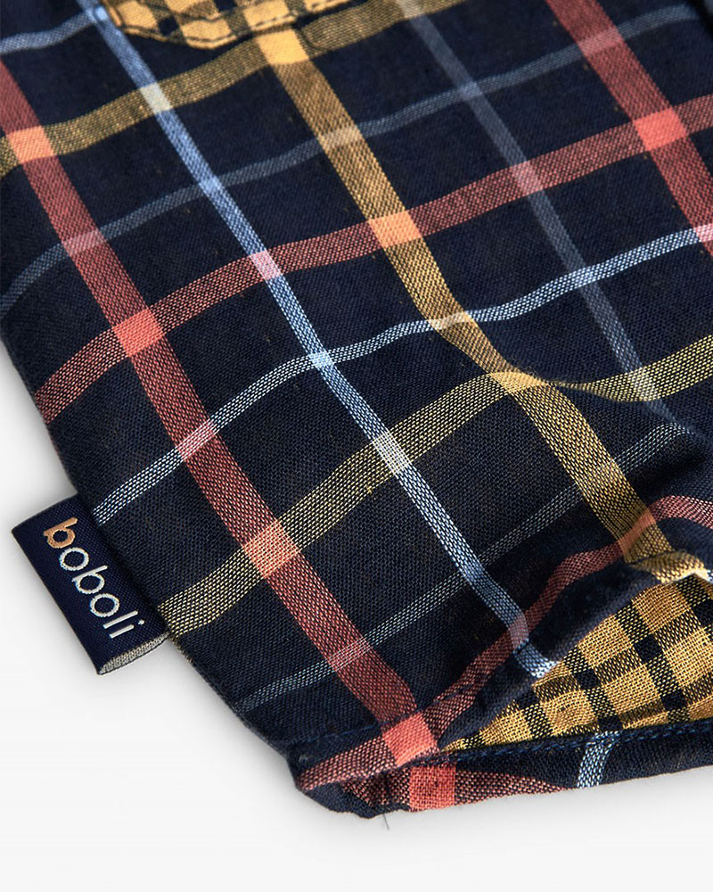 BOBOLI Long sleeves shirt check for baby -BCI - 302094