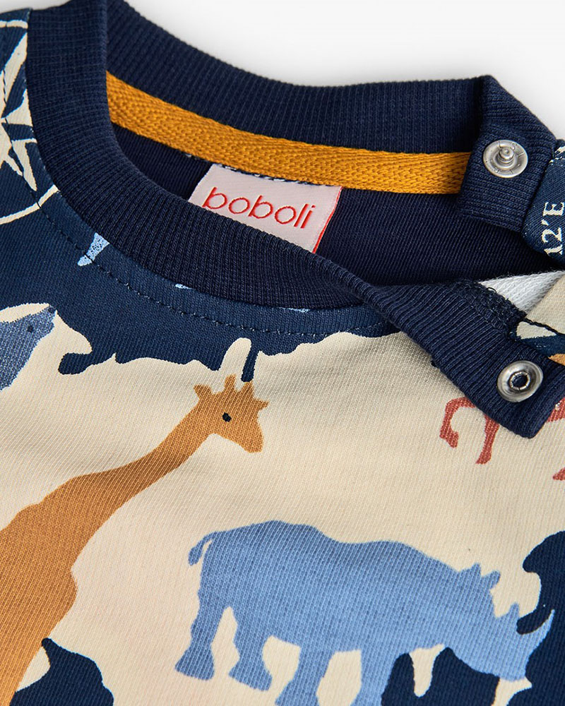 BOBOLI Fleece sweatshirt printed for baby -BCI - 302049