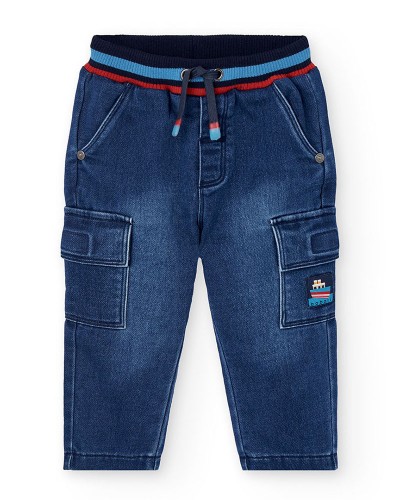 BOBOLI Denim trousers knit for baby -BCI - 322029