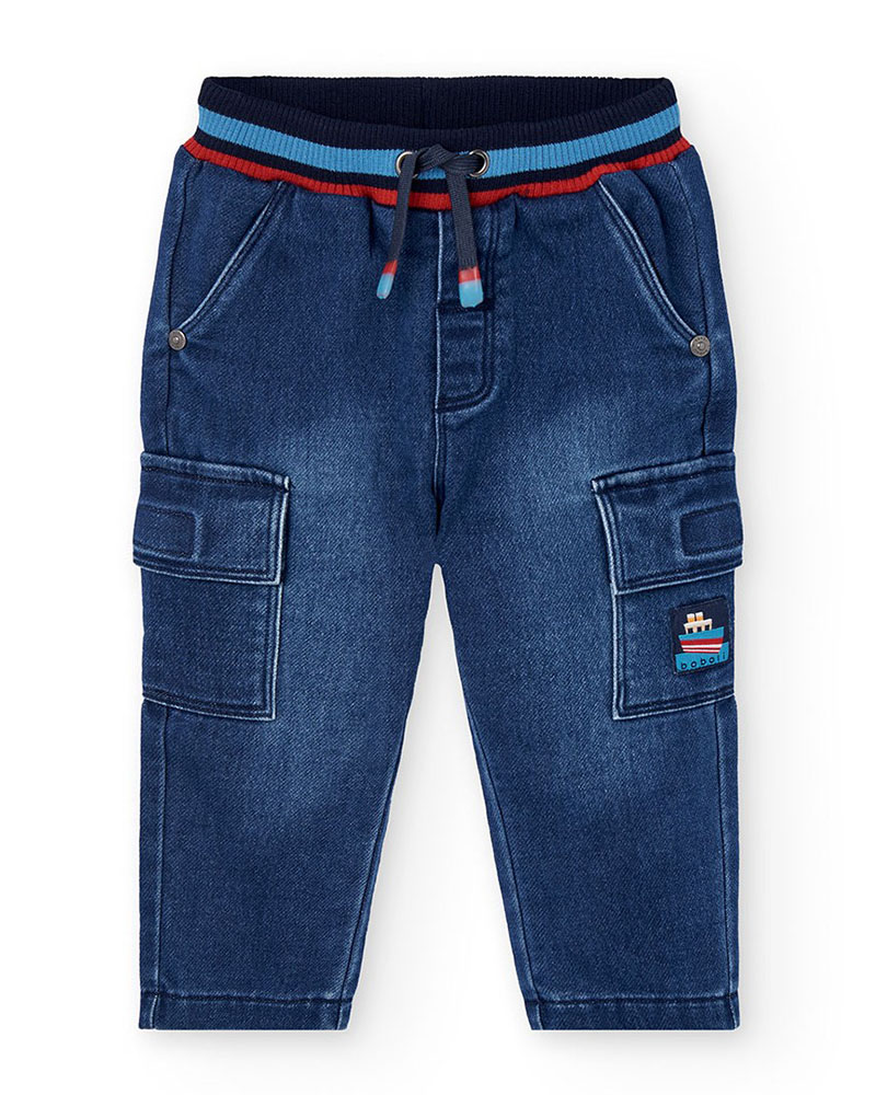 BOBOLI Denim trousers knit for baby -BCI - 322029
