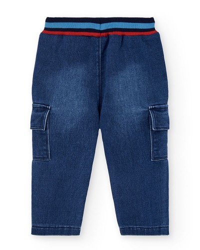 BOBOLI Denim trousers knit for baby -BCI - 322029