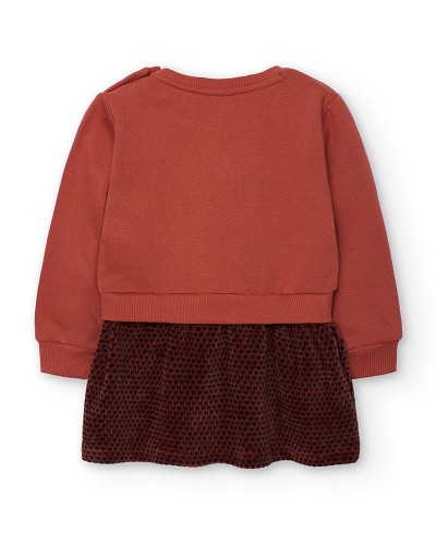 BOBOLI Fleece combined dress for baby -BCI - 212072 BOBOLI Fleece combined dress for baby -BCI - 212072