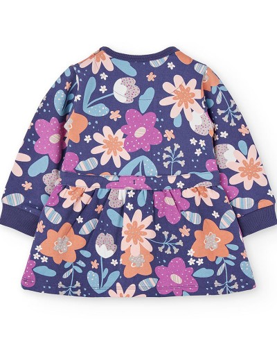 BOBOLI Fleece dress floral for baby girl -BCI - 222095 BOBOLI Fleece dress floral for baby girl -BCI - 222095