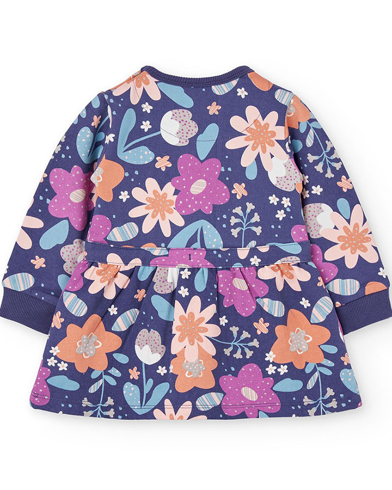 BOBOLI Fleece dress floral for baby girl -BCI - 222095 BOBOLI Fleece dress floral for baby girl -BCI - 222095