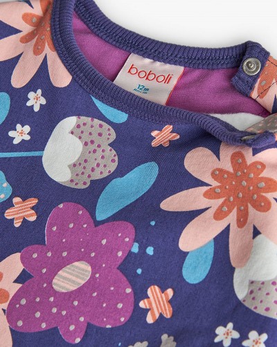 BOBOLI Fleece dress floral for baby girl -BCI - 222095 BOBOLI Fleece dress floral for baby girl -BCI - 222095