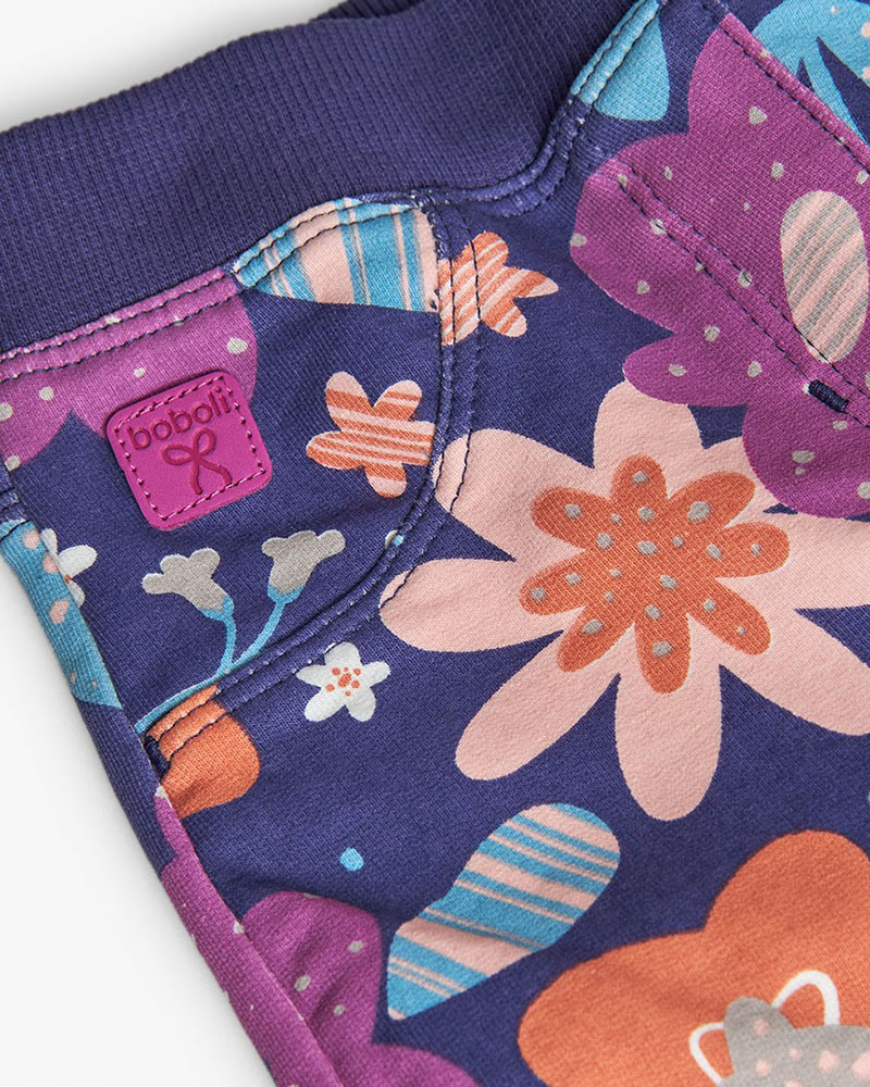 BOBOLI Fleece trousers floral for baby girl -BCI - 222084 BOBOLI Fleece trousers floral for baby girl -BCI - 222084