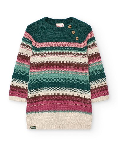 BOBOLI Knitwear dress striped for baby -BCI - 232164 BOBOLI Knitwear dress striped for baby -BCI - 232164