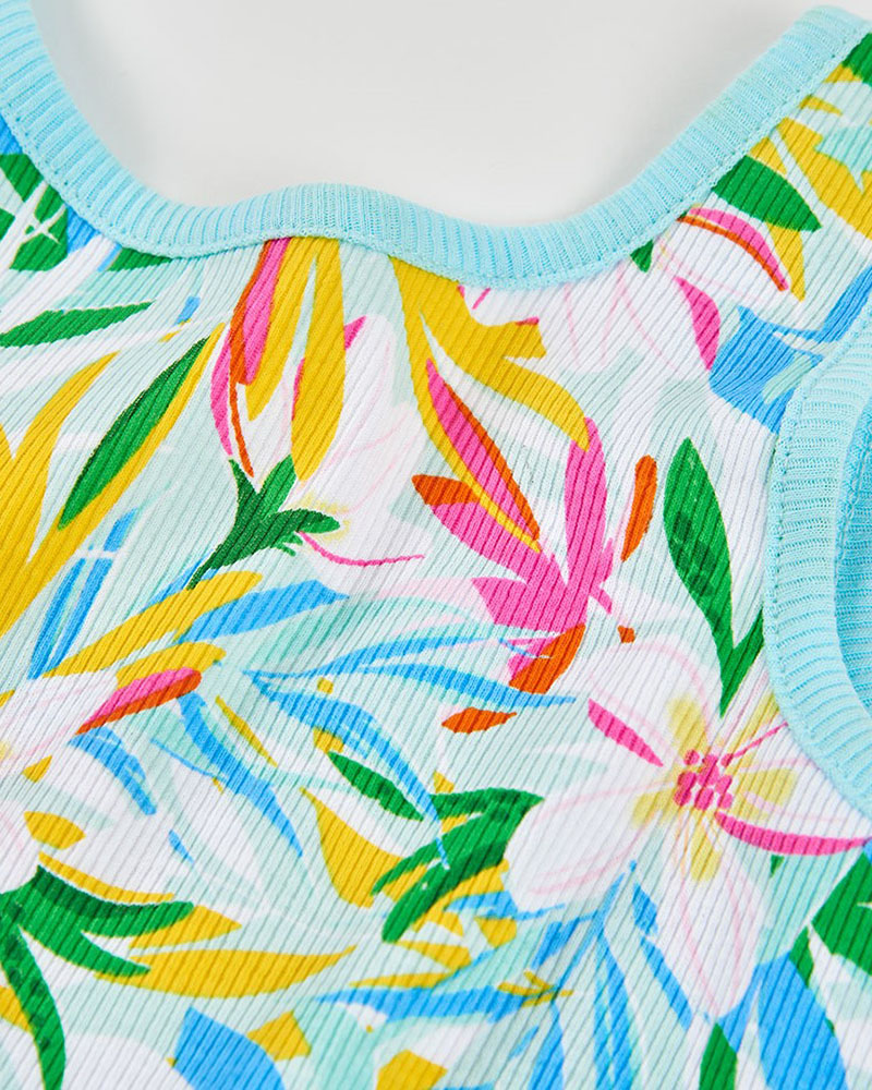 BOBOLI Jumpsuit floral for girl -BCI - 443023