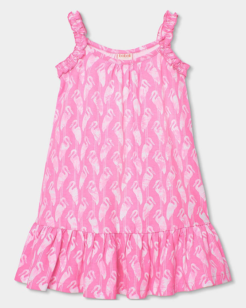 BOBOLI Knit dress printed for girl -BCI - 443056