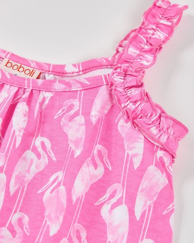 BOBOLI Knit dress printed for girl -BCI - 443056