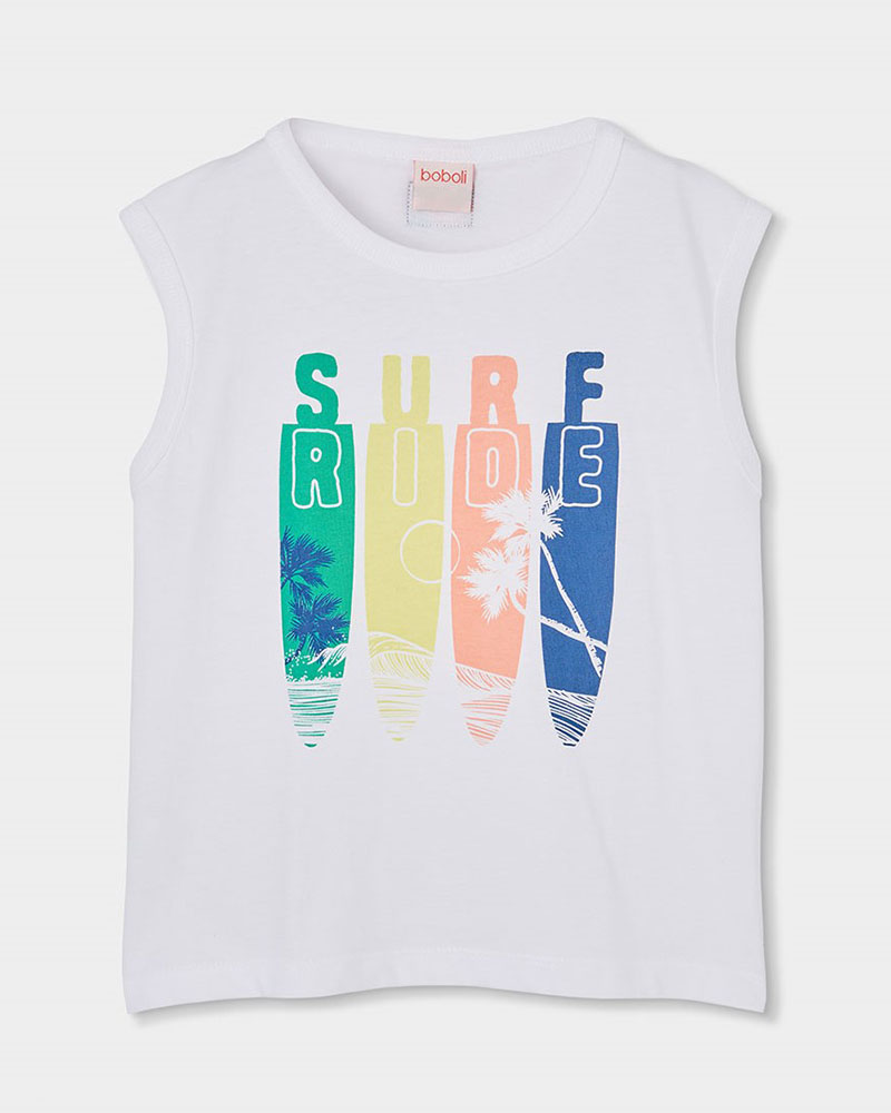 BOBOLI Knit t-Shirt sleevless for boy -BCI - 613156