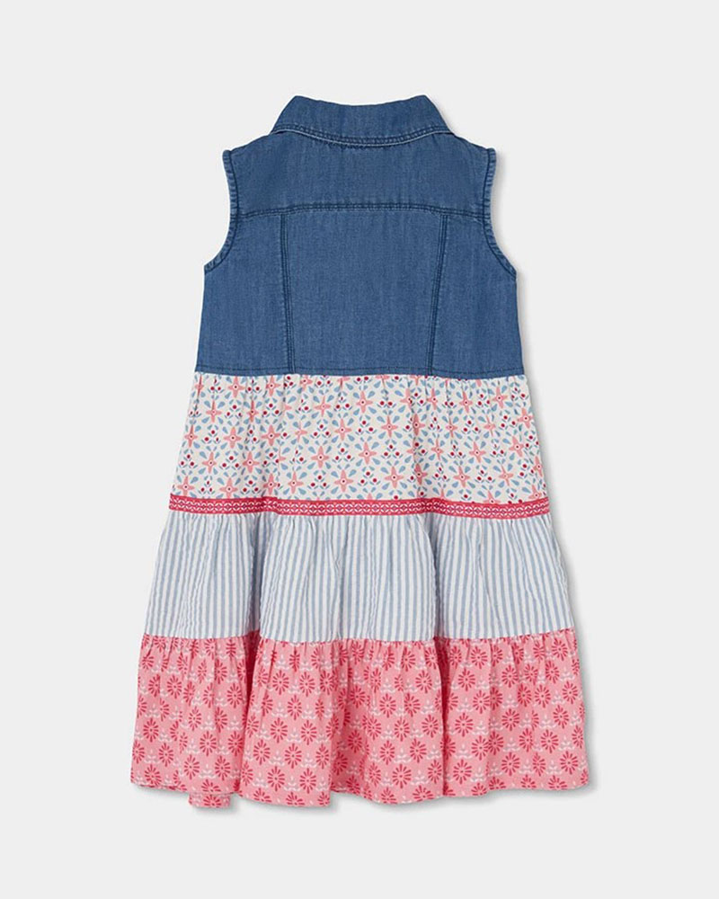 BOBOLI Denim dress combined for girl -BCI - 303130
