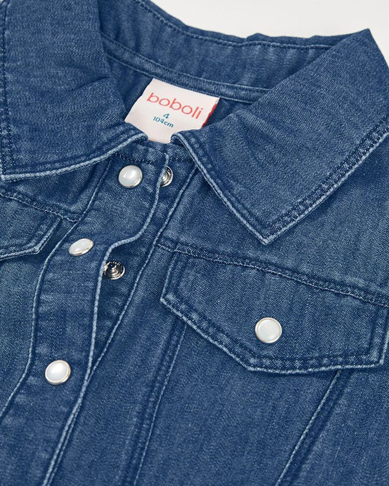 BOBOLI Denim dress combined for girl -BCI - 303130