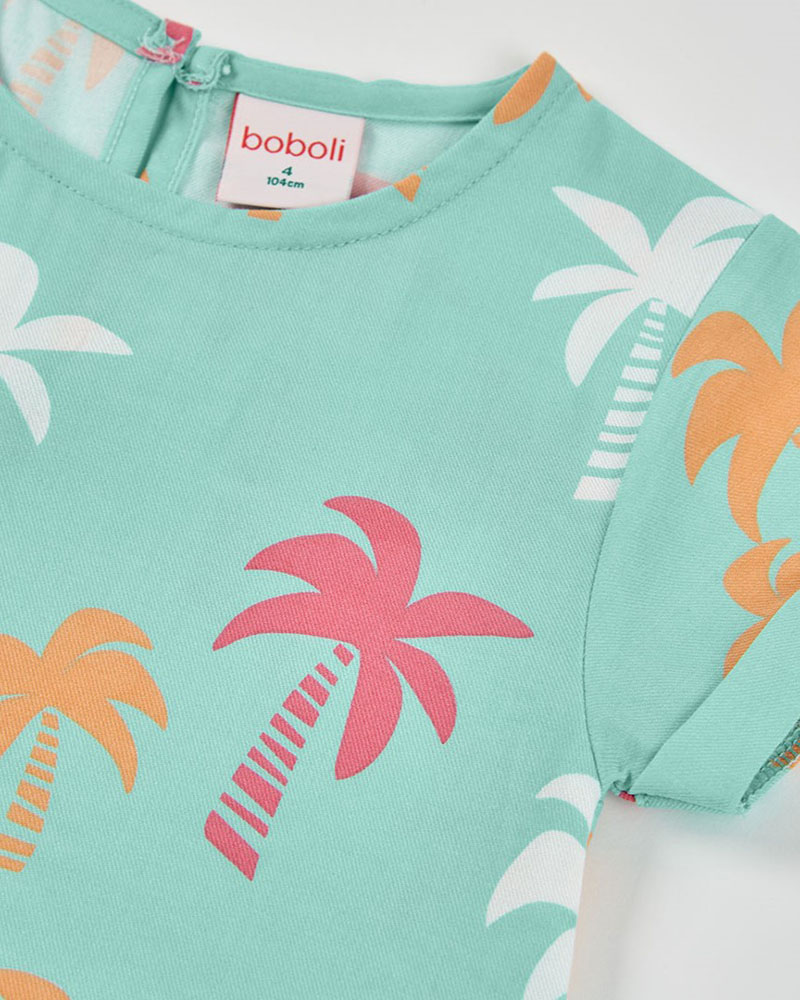 BOBOLI Viscose dress "palm trees" for girl - 333043