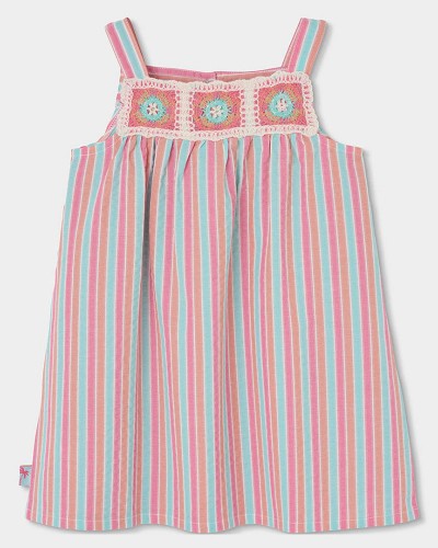 BOBOLI Poplin dress striped for girl -BCI - 333098