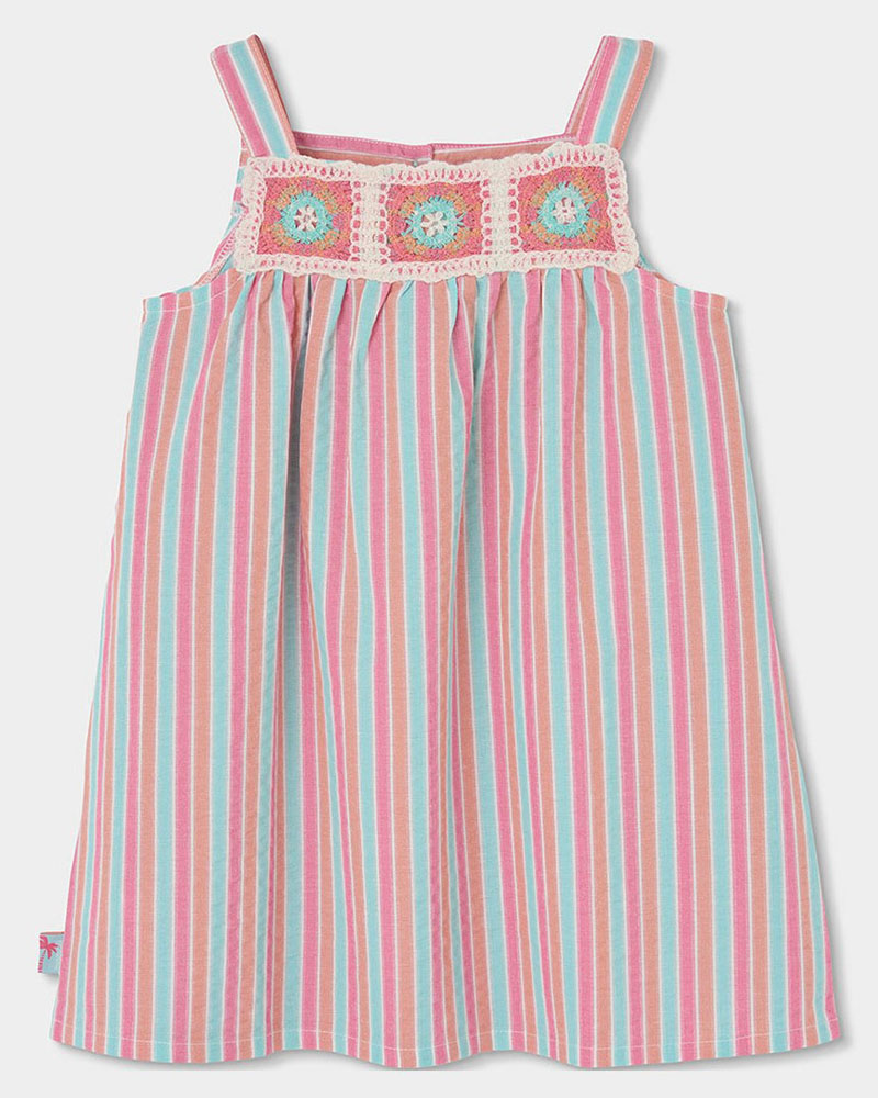BOBOLI Poplin dress striped for girl -BCI - 333098