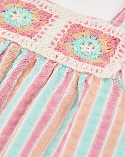 BOBOLI Poplin dress striped for girl -BCI - 333098