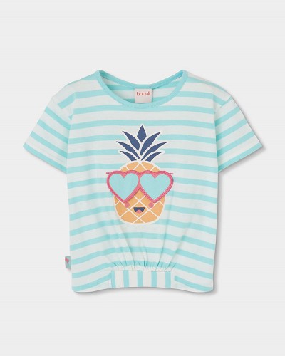 BOBOLI Knit t-Shirt striped for girl -BCI - 333133