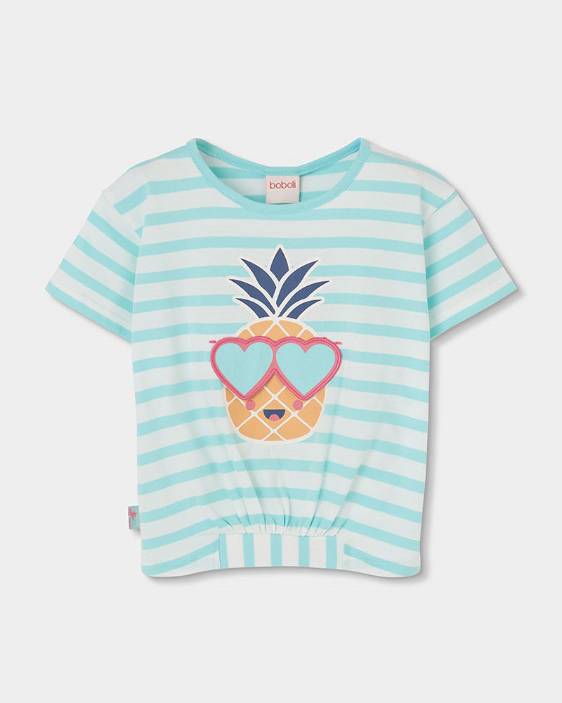BOBOLI Knit t-Shirt striped for girl -BCI - 333133