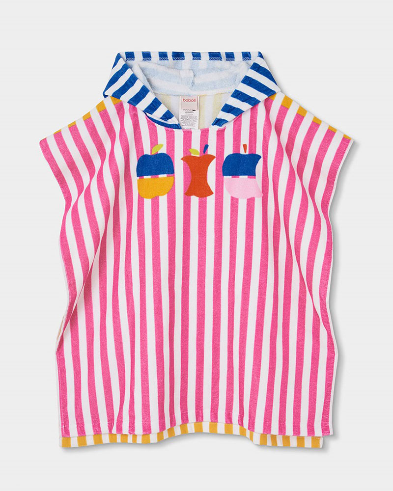 BOBOLI Towel striped hooded for girl -BCI - 343190