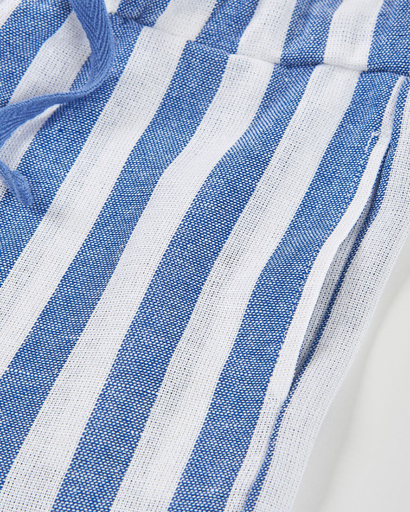 BOBOLI Linen trousers striped for girl - 343011