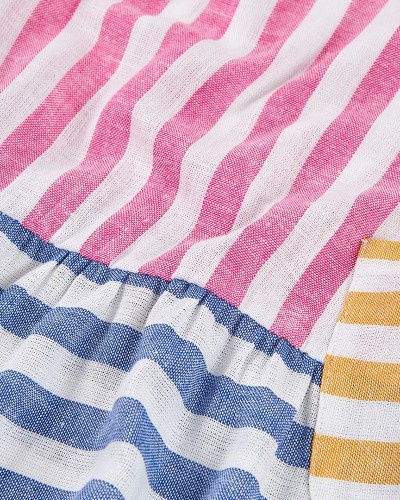 BOBOLI Linen dress striped for girl - 343033