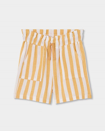 BOBOLI Linen bermuda shorts striped for girl - 343055