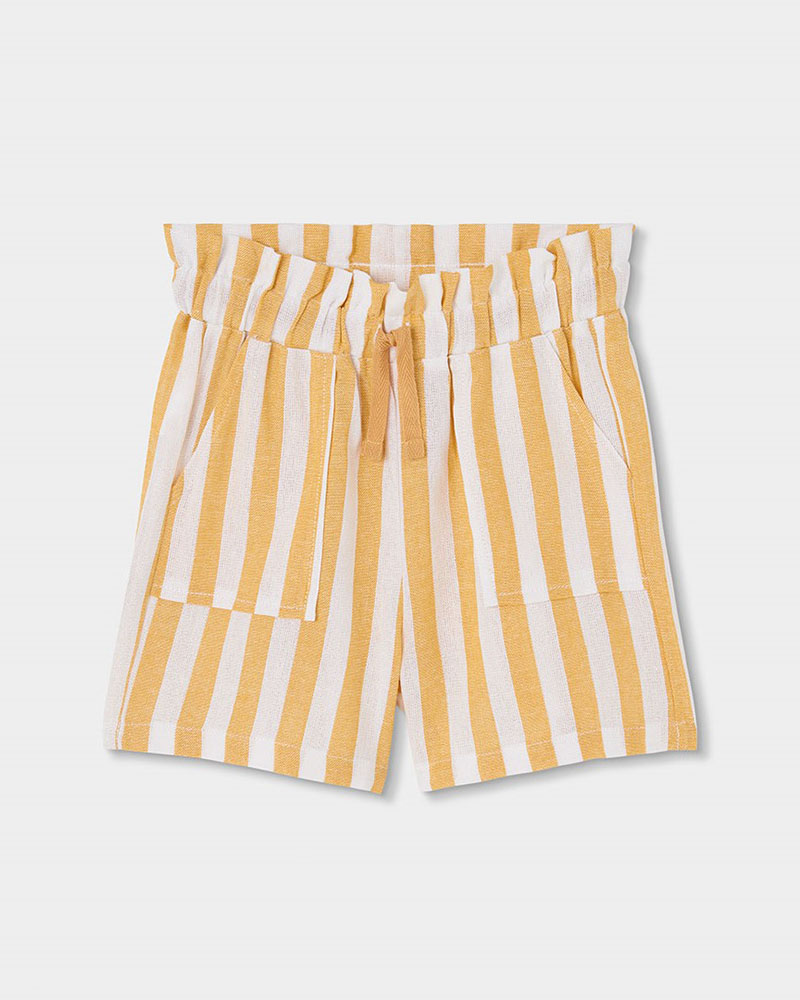 BOBOLI Linen bermuda shorts striped for girl - 343055