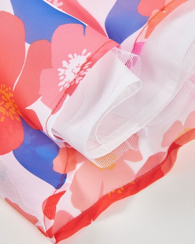 BOBOLI Chiffon dress floral for girl - 753005