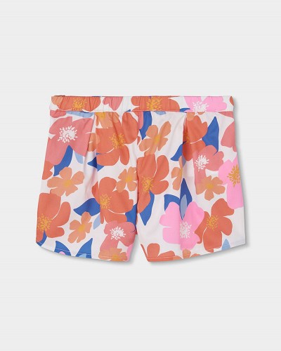 BOBOLI Satin bermuda shorts floral for girl -BCI - 753027
