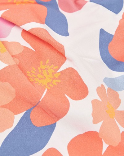 BOBOLI Satin bermuda shorts floral for girl -BCI - 753027