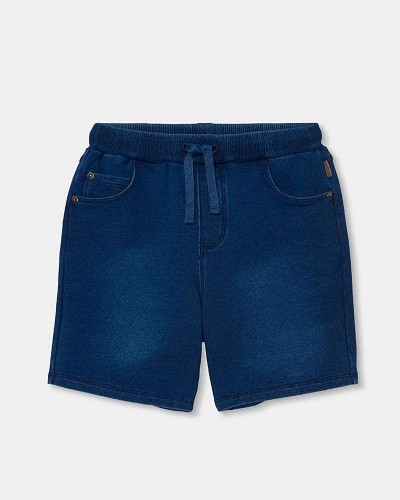 BOBOLI Fleece bermuda shorts denim for boy -BCI - 690049