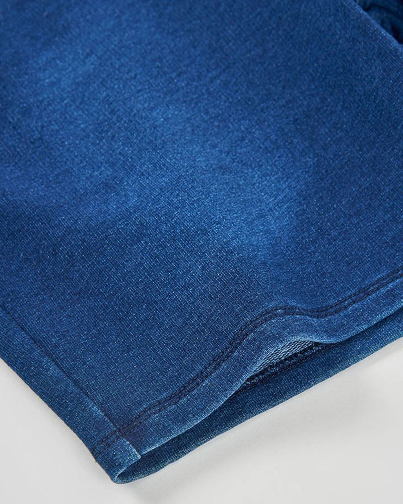 BOBOLI Fleece bermuda shorts denim for boy -BCI - 690049