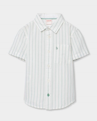 BOBOLI Shirt linen striped for boy -BCI - 813024