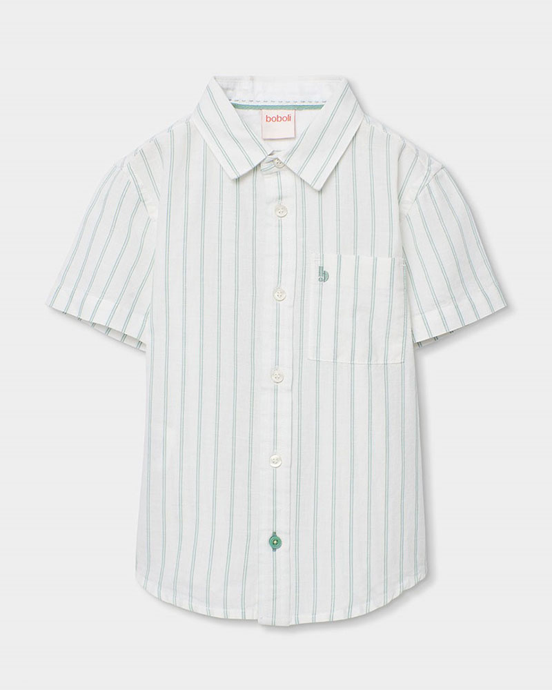 BOBOLI Shirt linen striped for boy -BCI - 813024