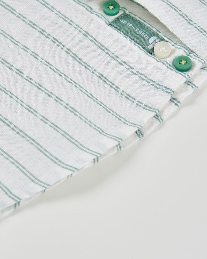 BOBOLI Shirt linen striped for boy -BCI - 813024