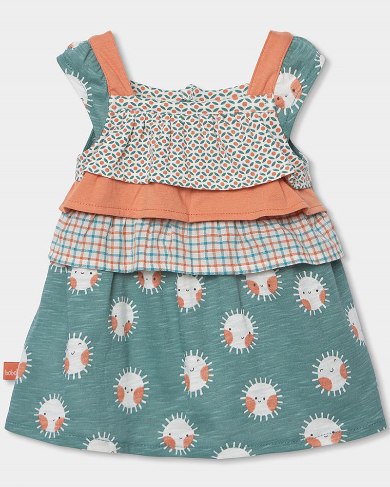 BOBOLI Knit dress printed for baby -BCI - 123040