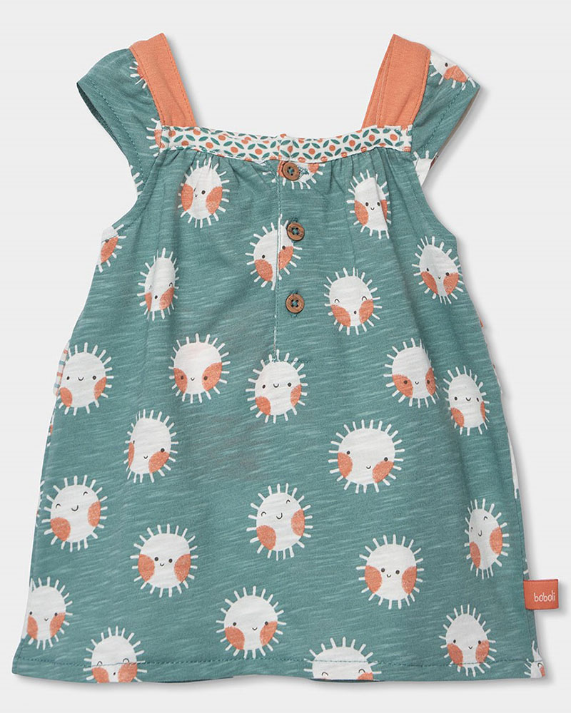 BOBOLI Knit dress printed for baby -BCI - 123040
